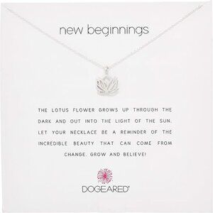 Dogeared Sterling Silver New Beginnings Rising Lotus 16"-18" Necklace